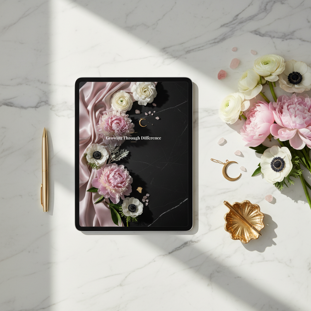 14. Growing Through Difference — Tablet Desk Mockup
