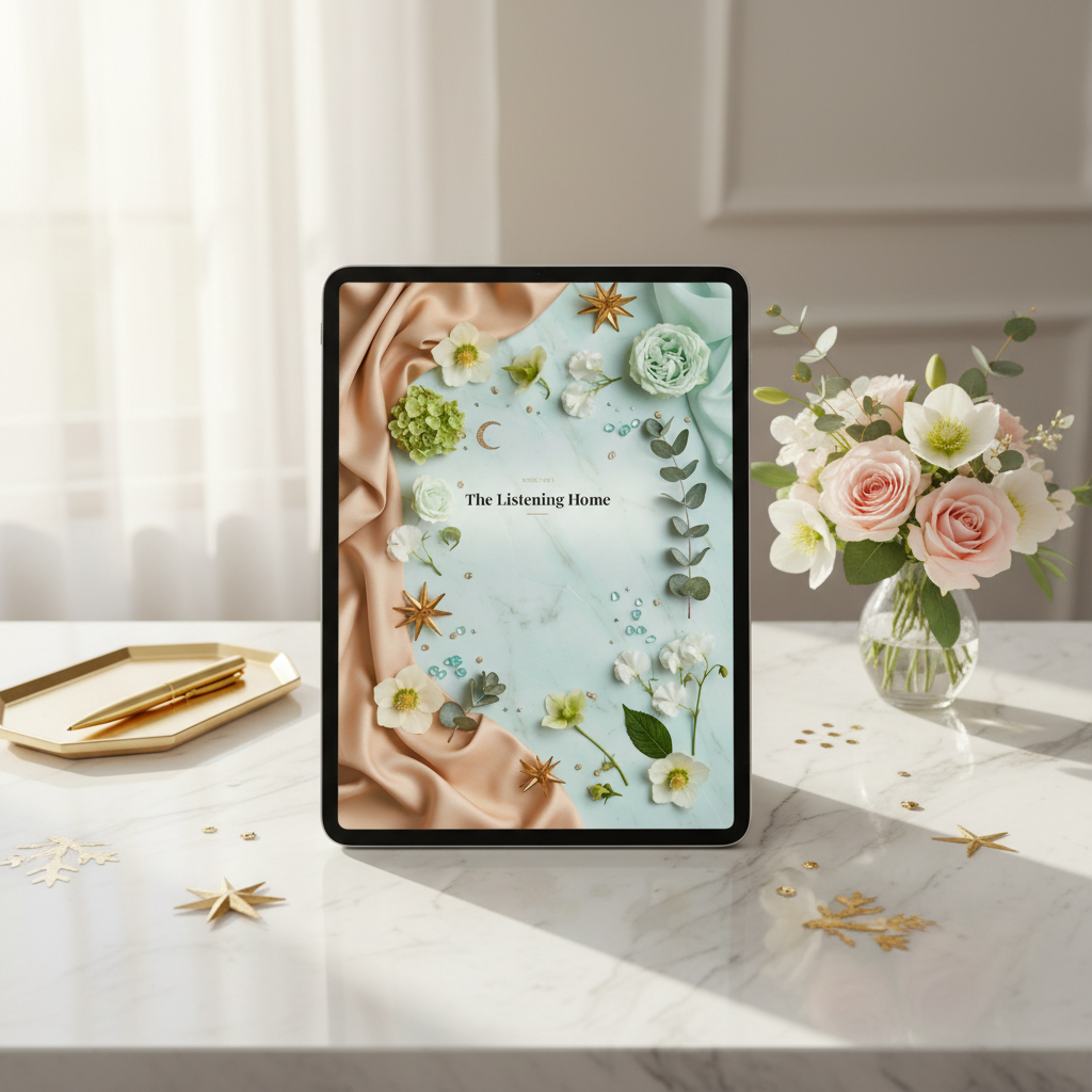 15. The Listening Home — Tablet Desk Mockup