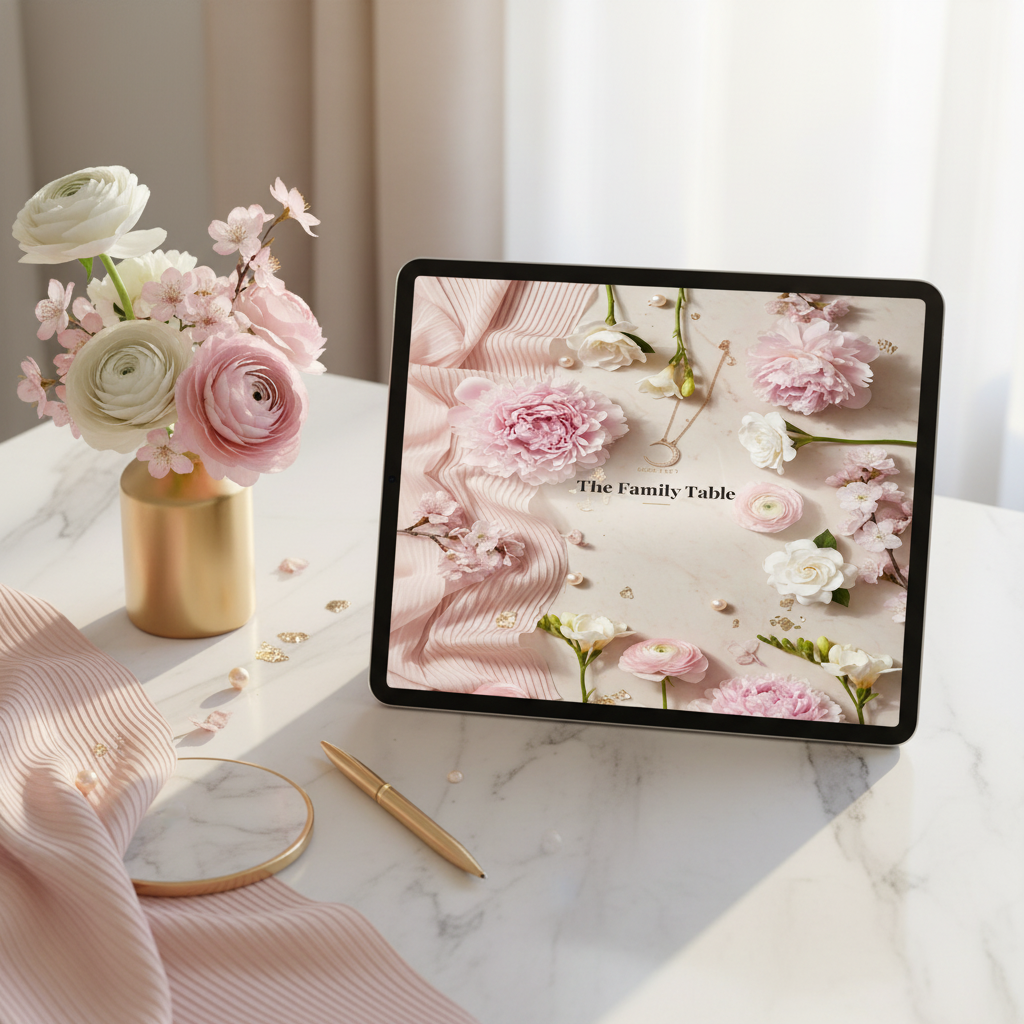 17. The Family Table — Tablet Desk Mockup