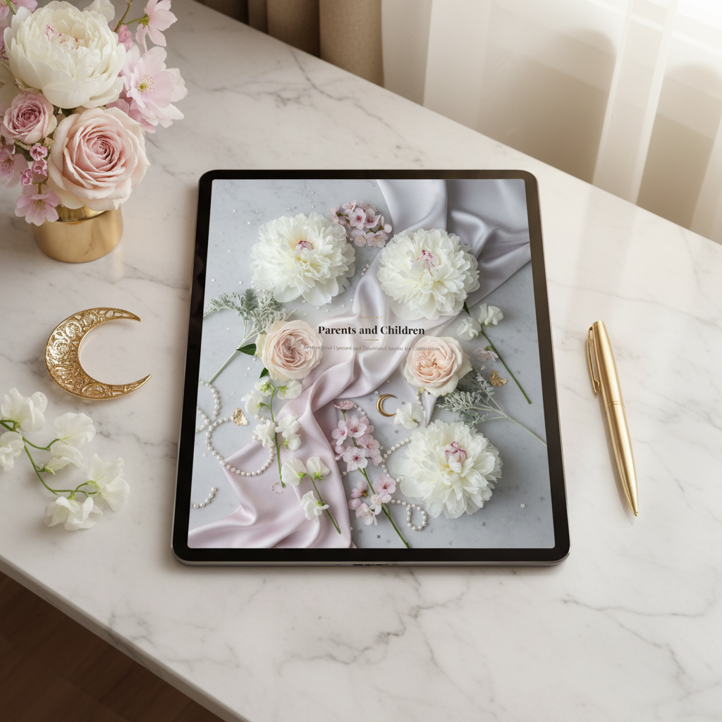 22. Parents and Children — Tablet Desk Mockup