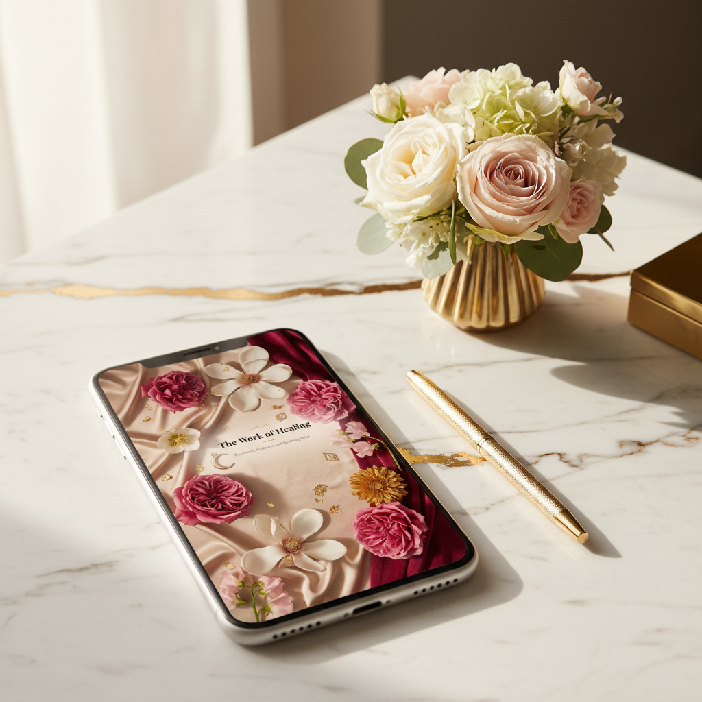 26. The Work of Healing — Mobile Desk Mockup