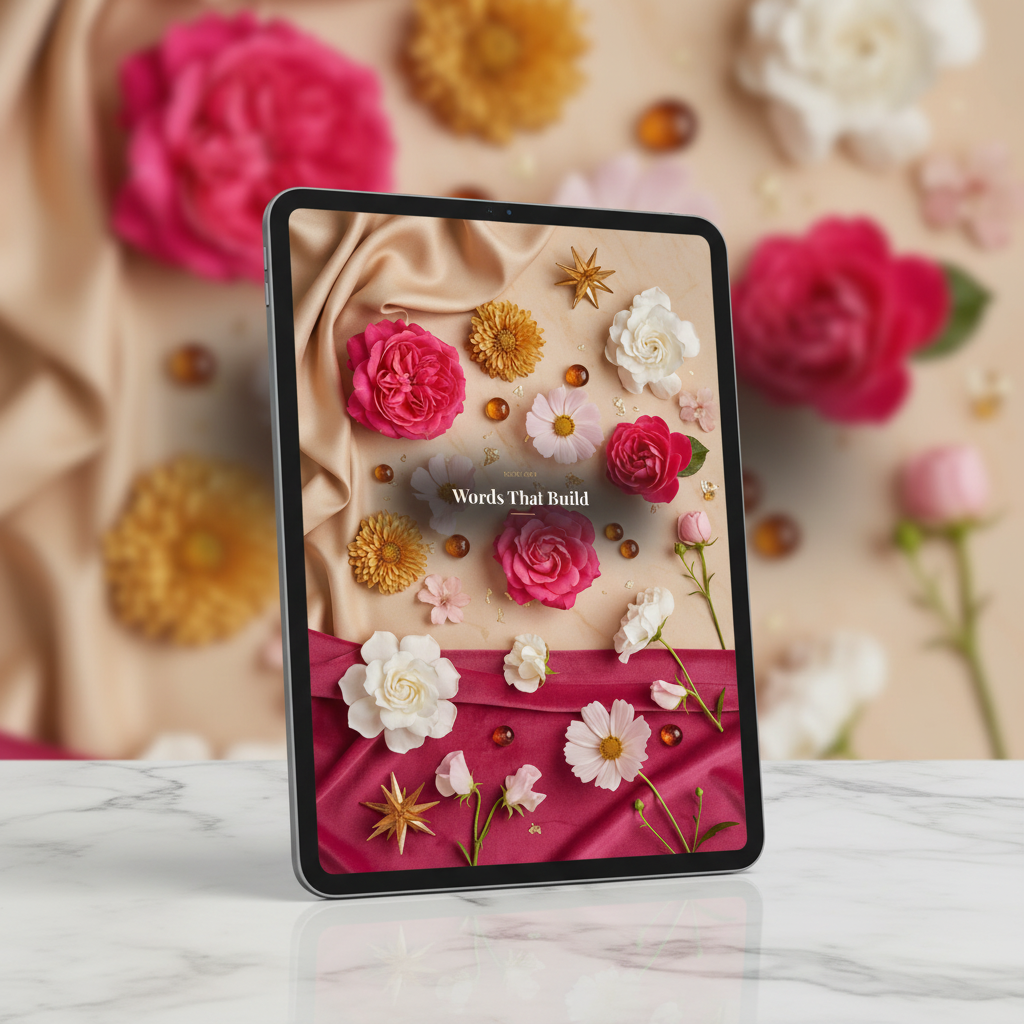29. Words That Build — Tablet Mockup