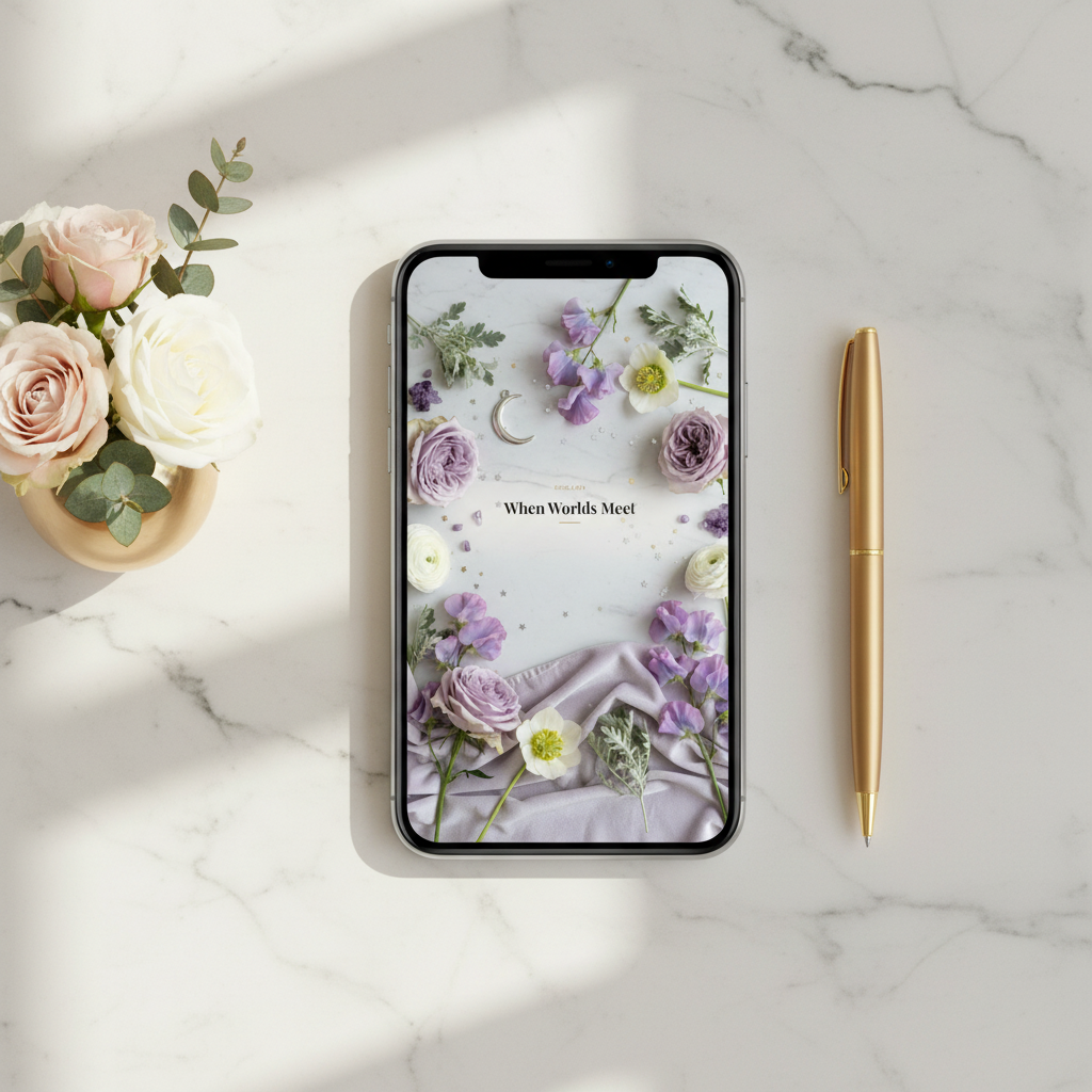 30. When Worlds Meet — Mobile Desk Mockup