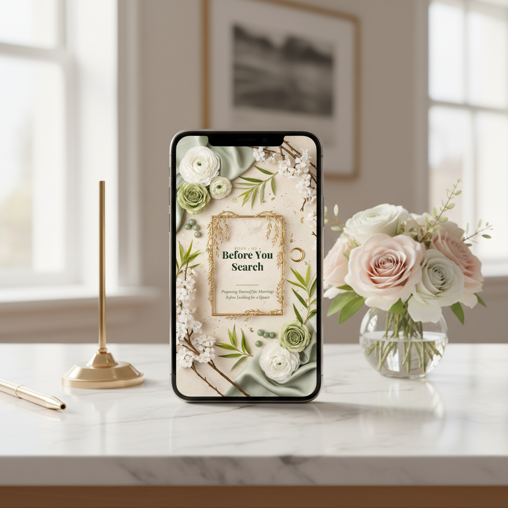 6. Before You Search — Mobile Desk Mockup