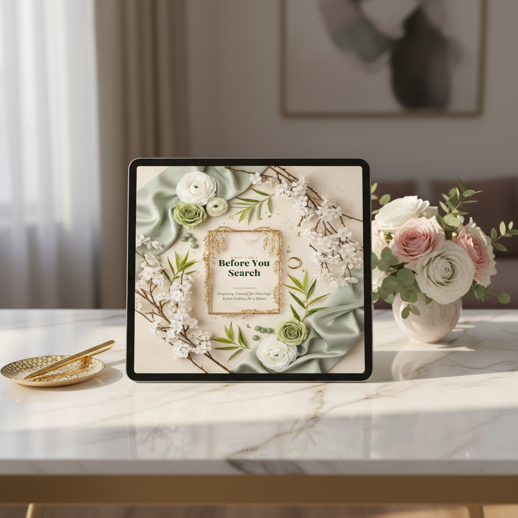 6. Before You Search — Tablet Desk Mockup