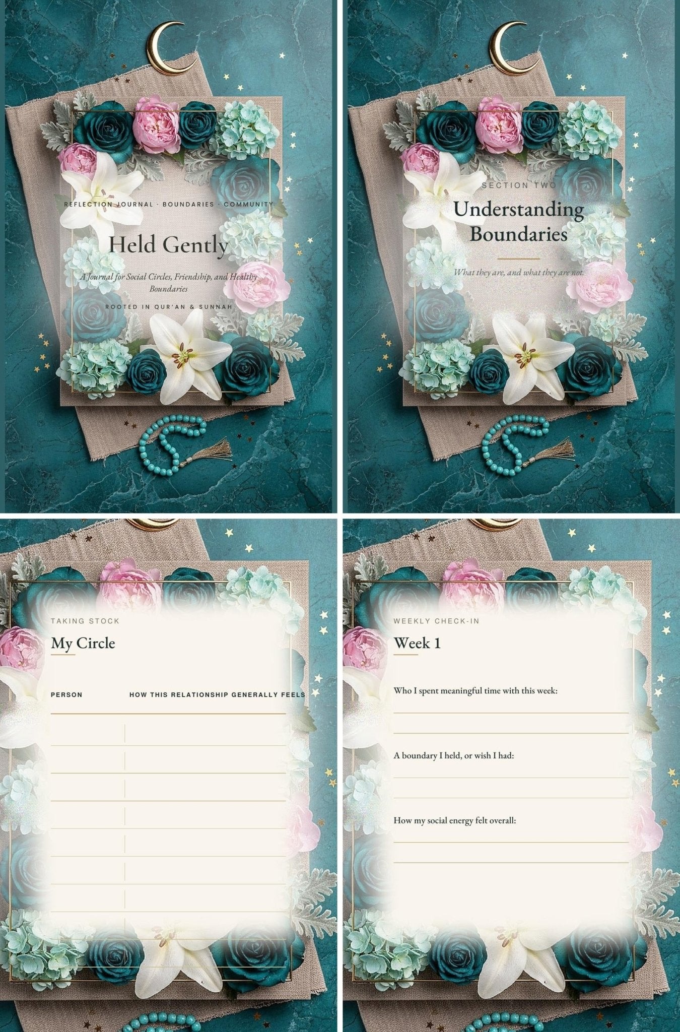 Held Gently — Social Boundaries Journal | 77-Page Printable PDF - AakhiraHub