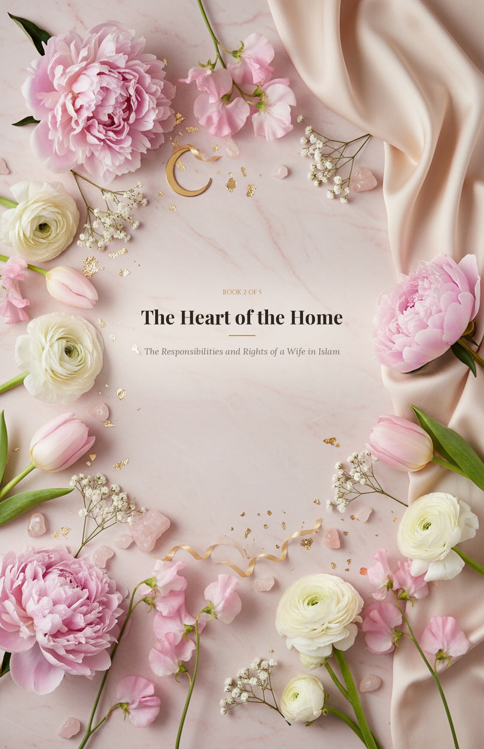The Heart of the Home ebook cover — rose quartz floral design