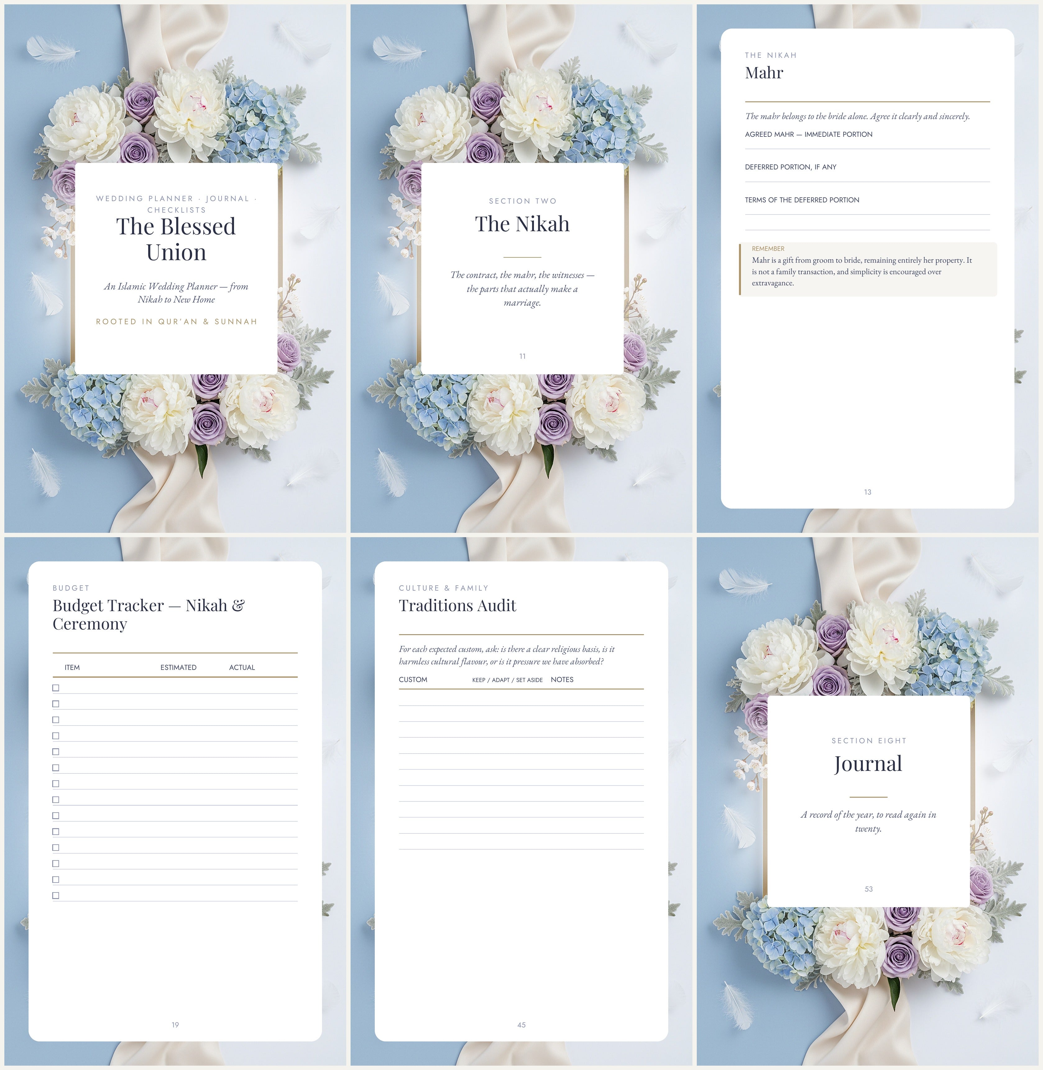 The Blessed Union — Islamic Wedding Planner | 101-Page Printable PDF