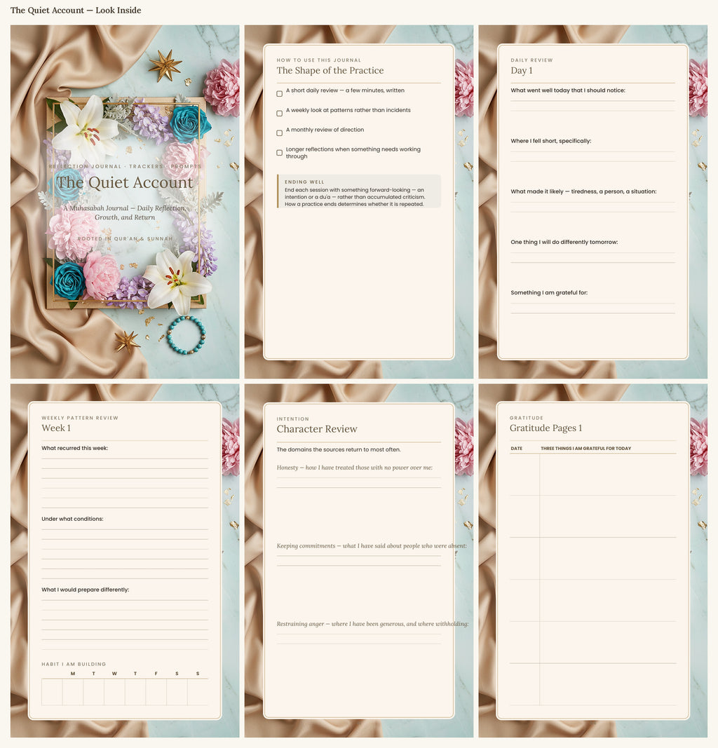 The Quiet Account — Muhasabah Journal | 102-Page Printable PDF