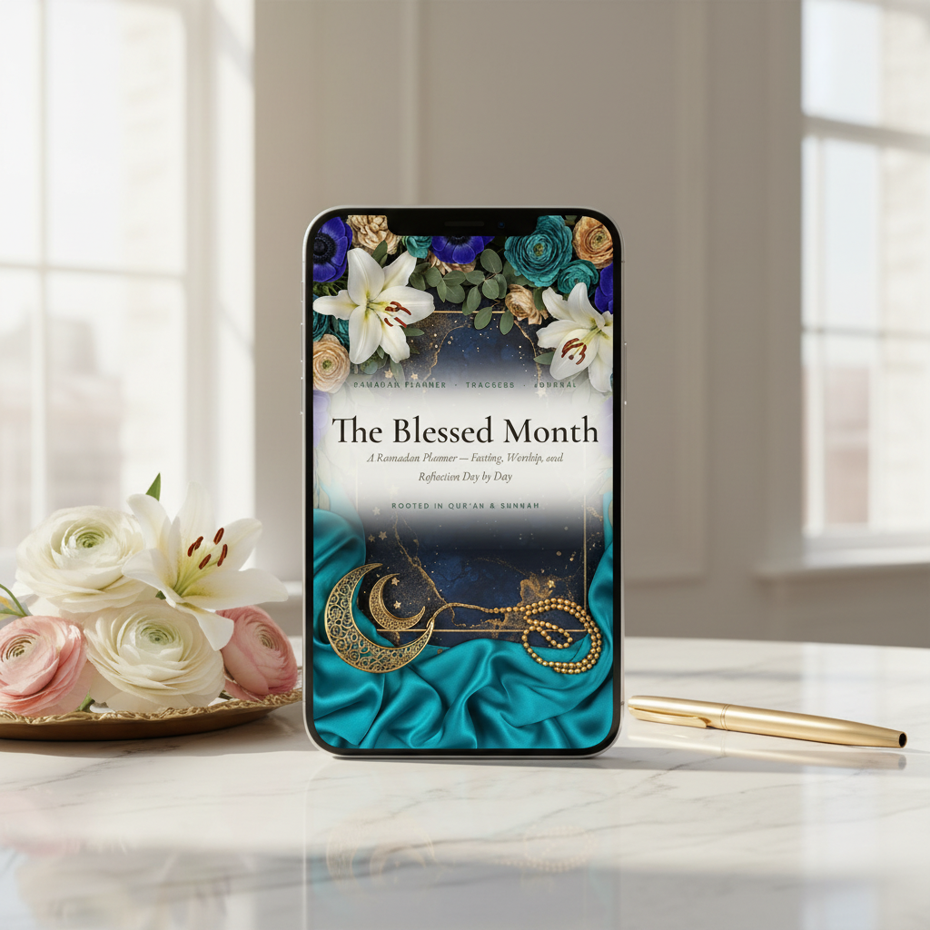 J7. The Blessed Month — Mobile Desk Mockup