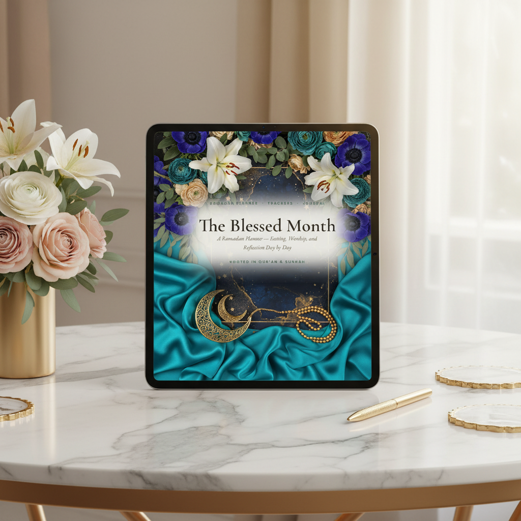 J7. The Blessed Month — Tablet Desk Mockup