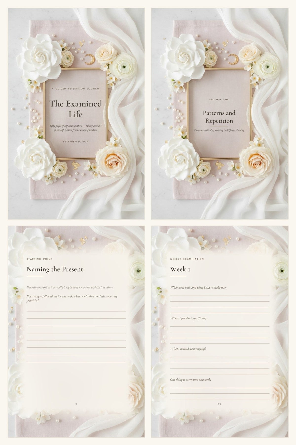 The Examined Life — Self-Reflection Journal | 50-Page Printable PDF - AakhiraHub
