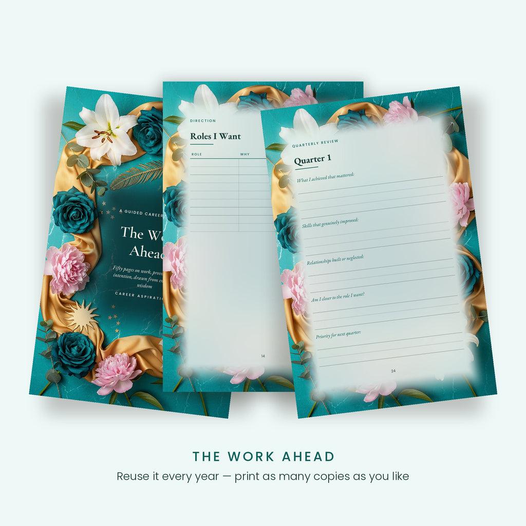 Printable career planner pages fanned out — reusable instant download PDF